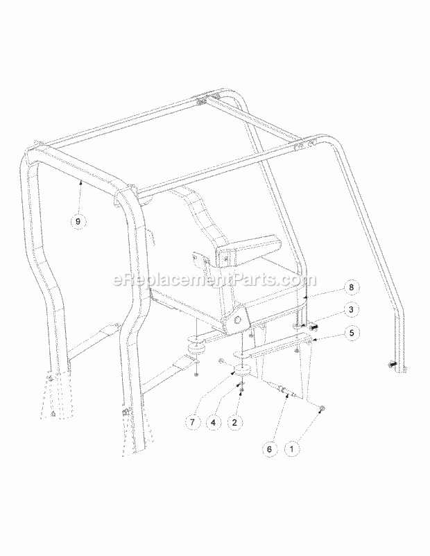 Seat Assembly Diagram and Parts List for M60-KW 53CH5D8X750 Cub Cadet Sprayer